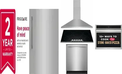 6 Piece Package Includes Refrigerator, Freezer, Cooktop, Wall Oven, Hood And Dishwasher