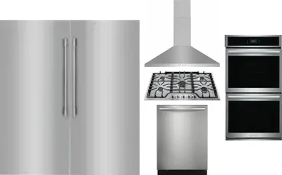 6 Piece Package Includes Refrigerator, Freezer, Cooktop, Wall Oven, Hood And Dishwasher