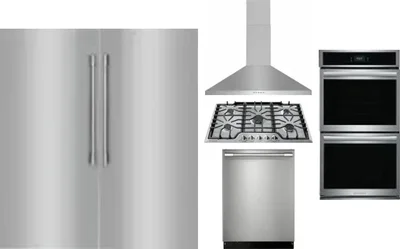6 Piece Package Includes Refrigerator, Freezer, Cooktop, Wall Oven, Hood And Dishwasher