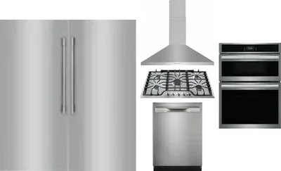 6 Piece Package Includes Refrigerator, Freezer, Cooktop, Wall Oven, Hood And Dishwasher