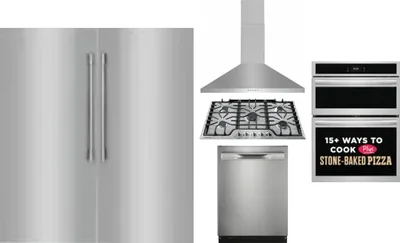 6 Piece Package Includes Refrigerator, Freezer, Cooktop, Wall Oven, Hood And Dishwasher