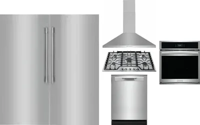 6 Piece Package Includes Refrigerator, Freezer, Cooktop, Wall Oven, Hood And Dishwasher