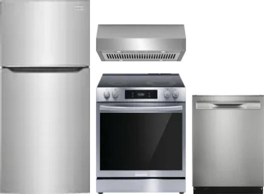 4 Piece Package Includes Refrigerator, Range, Hood And Dishwasher