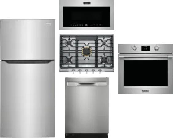 5 Piece Package Includes Refrigerator, Cooktop, Wall Oven, Microwave And Dishwasher