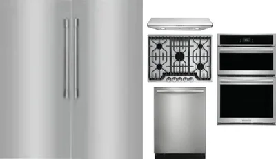 6 Piece Package Includes Refrigerator, Freezer, Cooktop, Wall Oven, Hood And Dishwasher