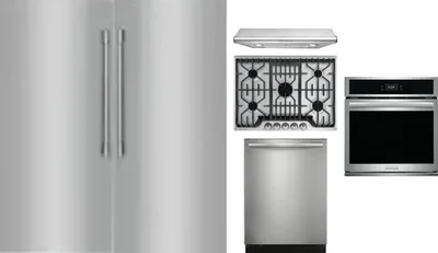 6 Piece Package Includes Refrigerator, Freezer, Cooktop, Wall Oven, Hood And Dishwasher