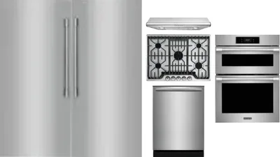 6 Piece Package Includes Refrigerator, Freezer, Cooktop, Wall Oven, Hood And Dishwasher