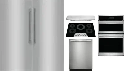 6 Piece Package Includes Refrigerator, Freezer, Cooktop, Wall Oven, Hood And Dishwasher
