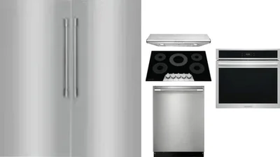 6 Piece Package Includes Refrigerator, Freezer, Cooktop, Wall Oven, Hood And Dishwasher