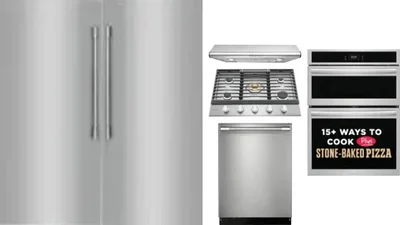 6 Piece Package Includes Refrigerator, Freezer, Cooktop, Wall Oven, Hood And Dishwasher