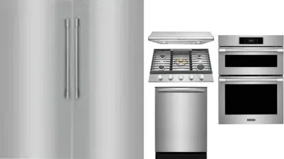 6 Piece Package Includes Refrigerator, Freezer, Cooktop, Wall Oven, Hood And Dishwasher