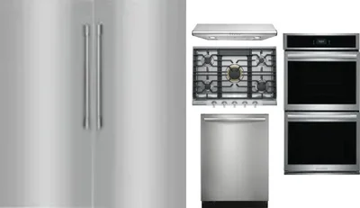 6 Piece Package Includes Refrigerator, Freezer, Cooktop, Wall Oven, Hood And Dishwasher