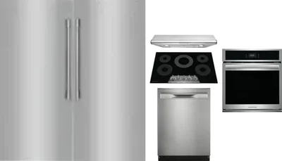 6 Piece Package Includes Refrigerator, Freezer, Cooktop, Wall Oven, Hood And Dishwasher
