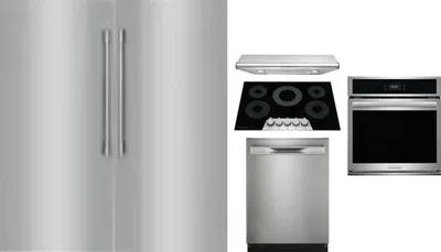 6 Piece Package Includes Refrigerator, Freezer, Cooktop, Wall Oven, Hood And Dishwasher