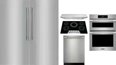 6 Piece Package Includes Refrigerator, Freezer, Cooktop, Wall Oven, Hood And Dishwasher