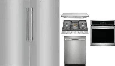 6 Piece Package Includes Refrigerator, Freezer, Cooktop, Wall Oven, Hood And Dishwasher