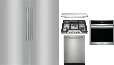 6 Piece Package Includes Refrigerator, Freezer, Cooktop, Wall Oven, Hood And Dishwasher