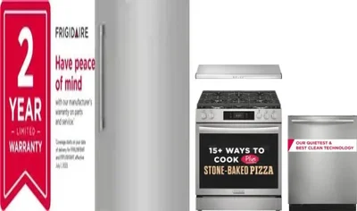 5 Piece Package Includes Refrigerator, Freezer, Range, Hood And Dishwasher