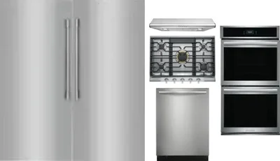 6 Piece Package Includes Refrigerator, Freezer, Cooktop, Wall Oven, Hood And Dishwasher