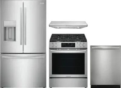 4 Piece Package Includes Refrigerator, Range, Hood And Dishwasher