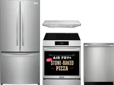 4 Piece Package Includes Refrigerator, Range, Hood And Dishwasher