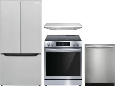 4 Piece Package Includes Refrigerator, Range, Hood And Dishwasher