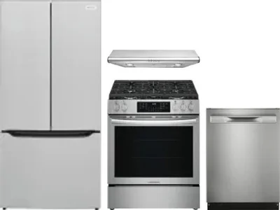 4 Piece Package Includes Refrigerator, Range, Hood And Dishwasher