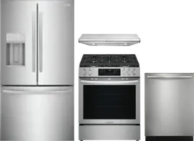 4 Piece Package Includes Refrigerator, Range, Hood And Dishwasher