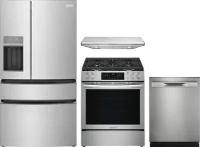 4 Piece Package Includes Refrigerator, Range, Hood And Dishwasher