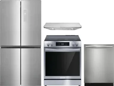 4 Piece Package Includes Refrigerator, Range, Hood And Dishwasher