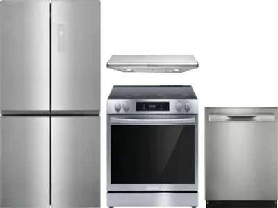4 Piece Package Includes Refrigerator, Range, Hood And Dishwasher