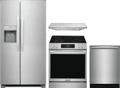 4 Piece Package Includes Refrigerator, Range, Hood And Dishwasher