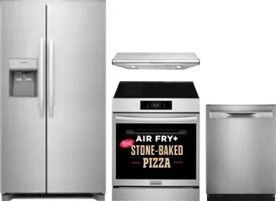 4 Piece Package Includes Refrigerator, Range, Hood And Dishwasher