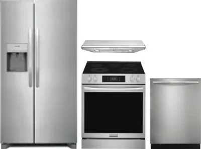 4 Piece Package Includes Refrigerator, Range, Hood And Dishwasher