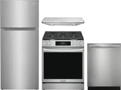 4 Piece Package Includes Refrigerator, Range, Hood And Dishwasher