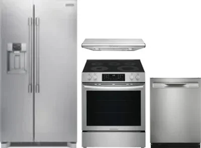 4 Piece Package Includes Refrigerator, Range, Hood And Dishwasher