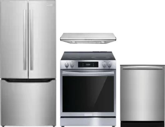 4 Piece Package Includes Refrigerator, Range, Hood And Dishwasher