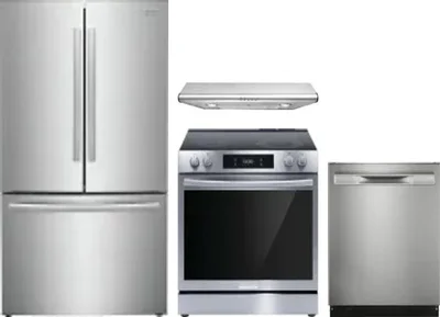 4 Piece Package Includes Refrigerator, Range, Hood And Dishwasher