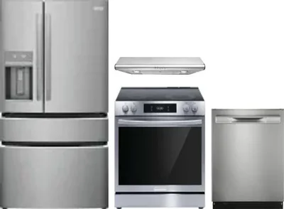 4 Piece Package Includes Refrigerator, Range, Hood And Dishwasher