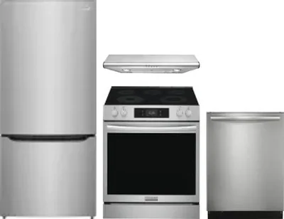 4 Piece Package Includes Refrigerator, Range, Hood And Dishwasher