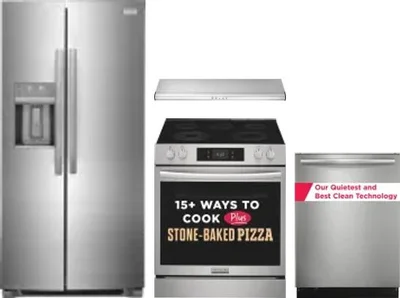 4 Piece Package Includes Refrigerator, Range, Hood And Dishwasher