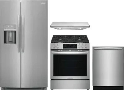 4 Piece Package Includes Refrigerator, Range, Hood And Dishwasher