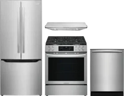 4 Piece Package Includes Refrigerator, Range, Hood And Dishwasher