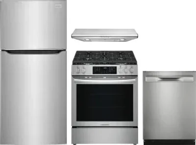 4 Piece Package Includes Refrigerator, Range, Hood And Dishwasher