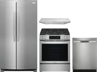 4 Piece Package Includes Refrigerator, Range, Hood And Dishwasher