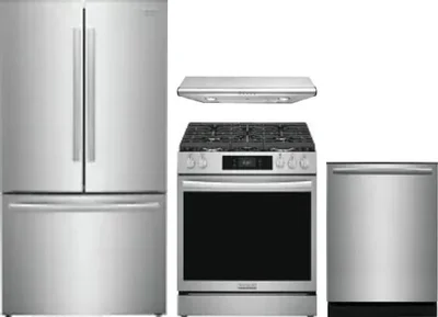 4 Piece Package Includes Refrigerator, Range, Hood And Dishwasher