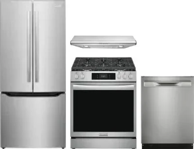 4 Piece Package Includes Refrigerator, Range, Hood And Dishwasher