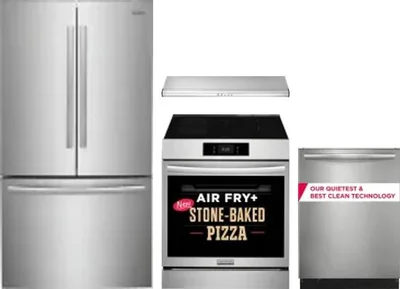4 Piece Package Includes Refrigerator, Range, Hood And Dishwasher