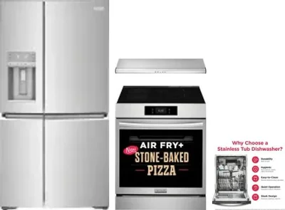 4 Piece Package Includes Refrigerator, Range, Hood And Dishwasher