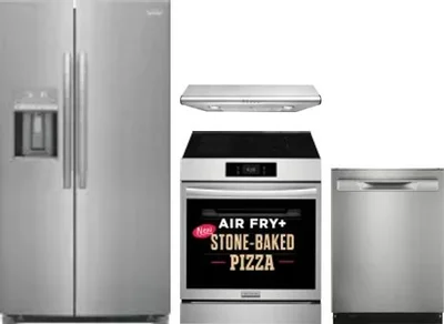 4 Piece Package Includes Refrigerator, Range, Hood And Dishwasher